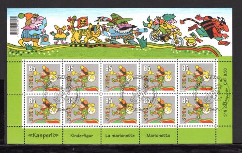Schweiz Kleinbogen MiNr. 1969 Ersttagssonderstempel Kasperli