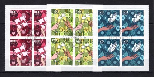 Schweiz 4er FB MiNr. 2909-2911 ESst Grußmarken, ungefaltet