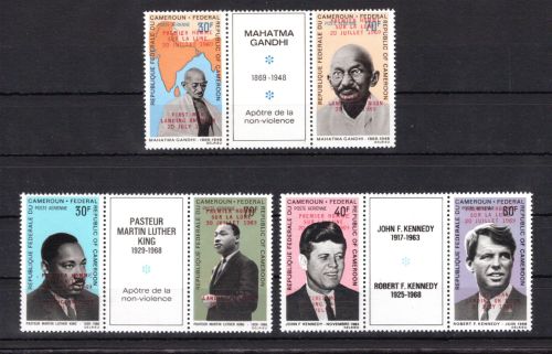 Kamerun 3er Streifen MiNr. 592-597 postfrisch Mondlandung Apollo 11