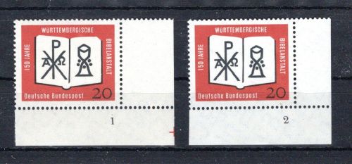 Bund Eckrand ur MiNr. 382 (2) postfrisch Formnummern 1-2, ungefaltet