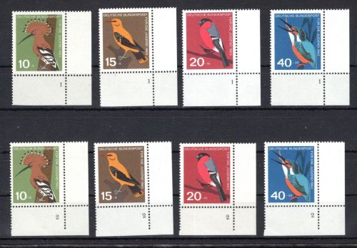Bund Eckrand ur MiNr. 401-404 (2) postfrisch Formnummern 1-4, ungefaltet