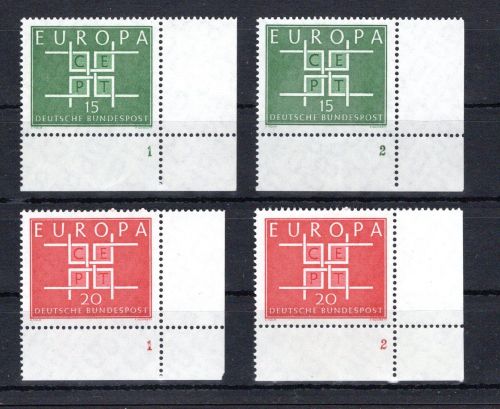 Bund Eckrand ur MiNr. 406-407 (2) postfrisch Formnummern 1-2, ungefaltet