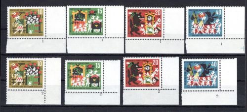 Bund Eckrand ur MiNr. 408-411 (2) postfrisch Formnummern 1-2, ungefaltet