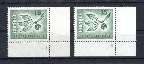 Bund Eckrand ur MiNr. 483 (2) postfrisch Formnummern 1+4, ungefaltet