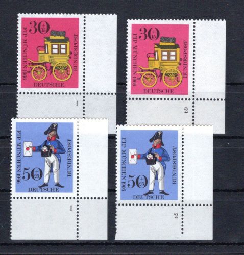 Bund Eckrand ur MiNr. 516-517 (2) postfrisch Formnummern 1-2, ungefaltet
