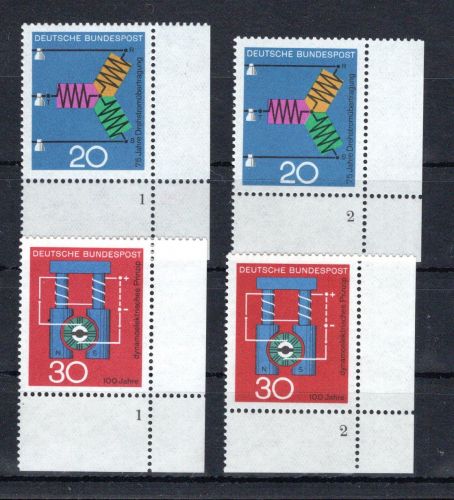Bund Eckrand ur MiNr. 521-522 (2) postfrisch Formnummern 1-2, ungefaltet