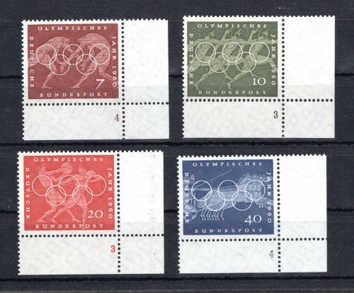 Bund Eckrand ur MiNr. 332-335 postfrisch Formnummern, ungefaltet
