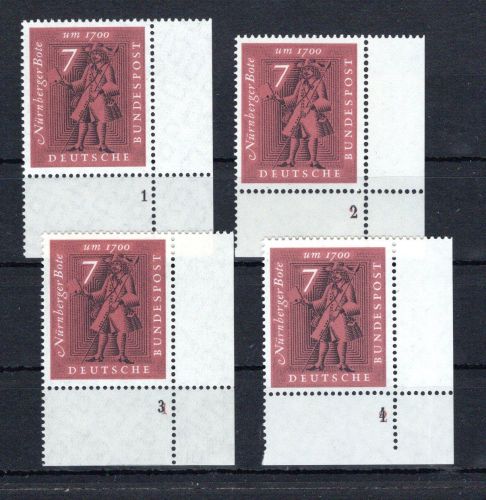 Bund Eckrand ur MiNr. 365 (4) postfrisch Formnummer 1-4, ungefaltet