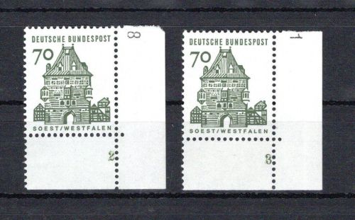 Bund Eckrand ur MiNr. 460 (2) postfrisch Formnummern 2-3, ungefaltet