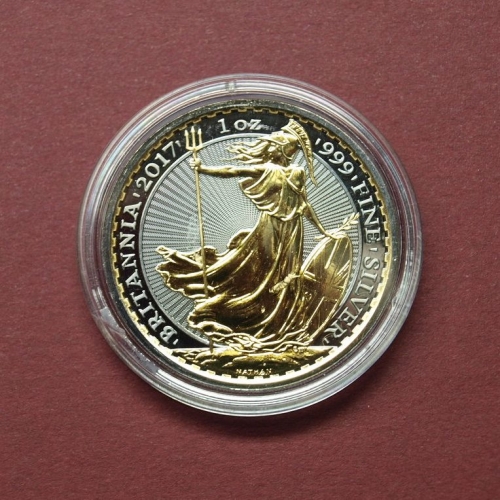 Golden Enigma "Britannia" 2017 Silber Ruhtenium/ Gold veredelt BU