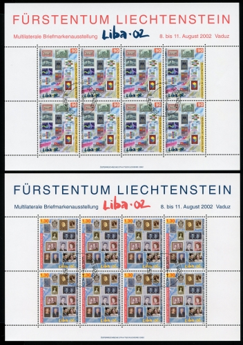 Liechtenstein Kleinbogensatz MiNr. 1297-1298 Ersttagsstempel LIBA 2002