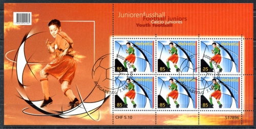 Schweiz Kleinbogen MiNr. 1959 Ersttagssonderstempel Fußball