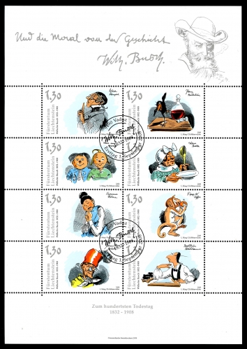 Liechtenstein ZD-Kleinbogen MiNr. 1490-1497 Ersttagssonderstempel