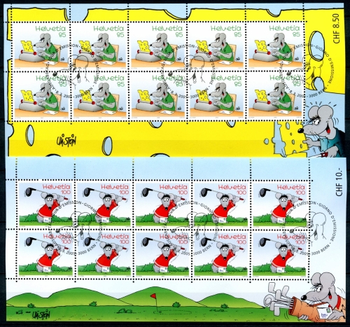 Schweiz Kleinbogensatz 2005 MiNr. 1915-1516 Ersttagssonderstempel Comics