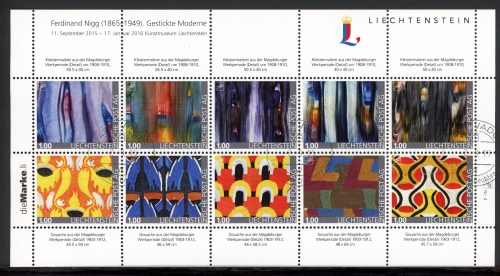 Liechtenstein Kollektionsbogen 2015 MiNr. 4 gestempelt Gestrickte Moderne