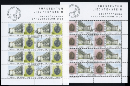 Liechtenstein Kleinbogensatz MiNr. 1319-1320 Ersttagsstempel Landesmuseum