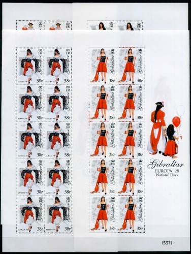 Gibraltar Kleinbogensatz MiNr. 834-37 postfrisch Cept 1998