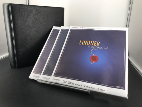 Lindner Einsteckblätter 3x Omnia 01P & Ringbinder 1104 schwarz ANGEBOT Neuware