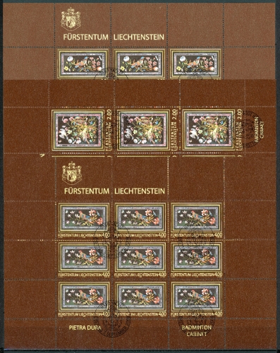 Liechtenstein Kleinbogensatz MiNr. 1525-1527 Ersttagssonderstempel Kunst