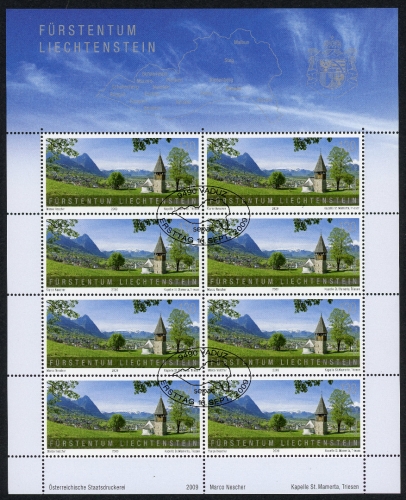 Liechtenstein Kleinbogen MiNr. 1532 Ersttagssonderstempel Landschaften