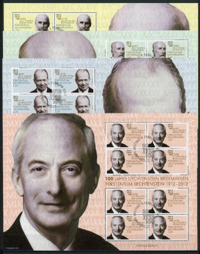 Liechtenstein Kleinbogensatz MiNr. 1618-21 Ersttagssonderstempel Fürsten