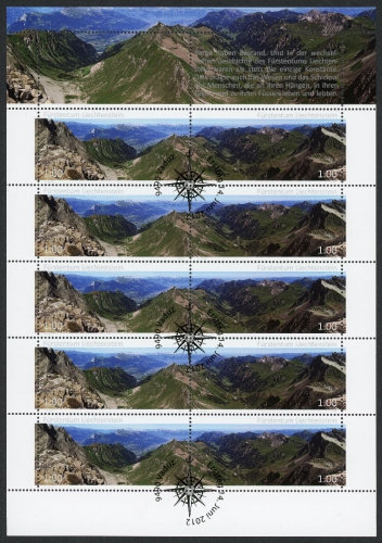 Liechtenstein ZD-Kleinbogen MiNr. 1631-32 Ersttagssonderstempel Panorama