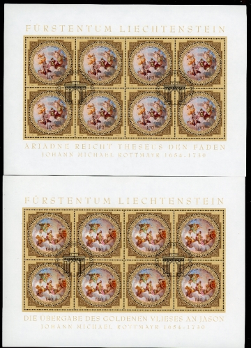 Liechtenstein Kleinbogensatz MiNr. 1555-1556 Ersttagssonderstempel Kunst