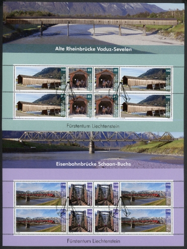 Liechtenstein Kleinbogensatz MiNr. 1671-1674 Ersttagssonderstempel Brücke