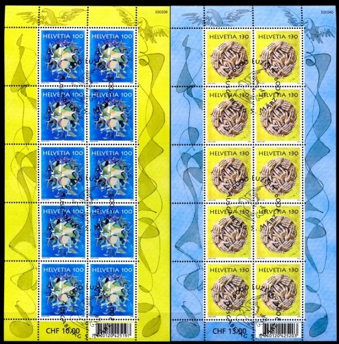 Schweiz Kleinbogensatz MiNr. 2094-2095 Ersttagssonderstempel Hans Erni