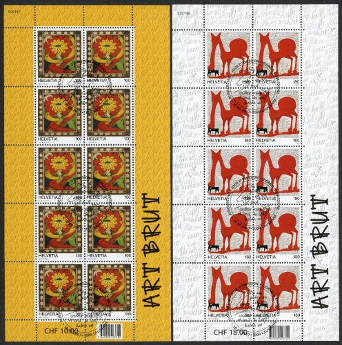 Schweiz Kleinbogensatz MiNr. 2012-2013 Ersttagssonderstempel Kunst