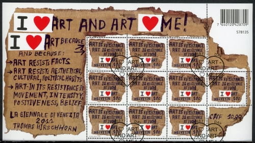 Schweiz Kleinbogen MiNr. 2203 Ersttagssonderstempel Kunstbiennale Venedig