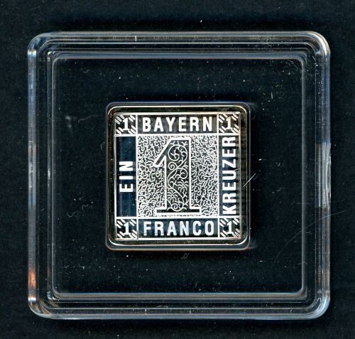 Bayern "Schwarzer Einser" 1849 aus Feinsilber in PP