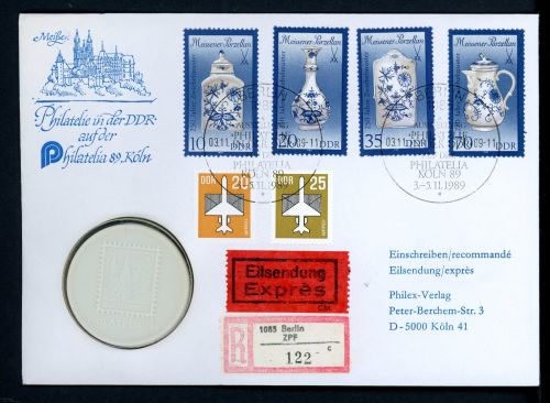 DDR 1989 Numisbrief Porzellan Philatelia Köln - Worbes 70