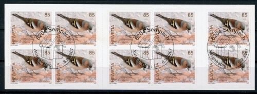 Schweiz Markenheftchen MiNr. 0-150 Buchfink Ersttagssonderstempel Vögel