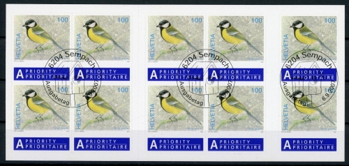Schweiz Markenheftchen MiNr. 0-151 Kohlmeise Ersttagssonderstempel Vögel