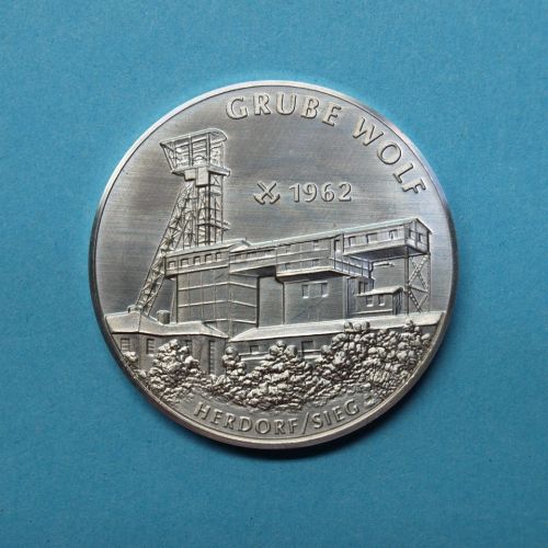 Medaille Herdorf, Grube Wolf 1962, Florz-Füsseberger Gangzug vz