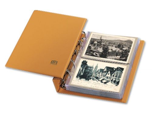 Safe Album Braun Compact-"Luxus" mit 20 Blättern für alte Postkarten 7886 Neu
