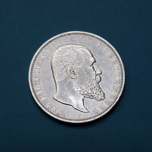 Württemberg 1907 5 Mark Wilhelm II.