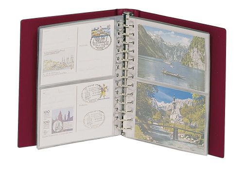 Lindner Postkarten-Album Weinrot Classic 1103K-W Neu