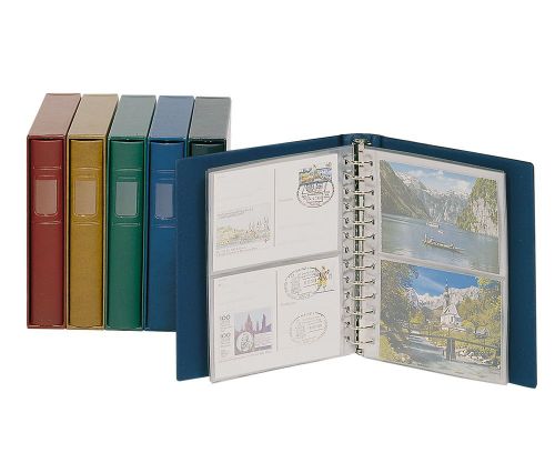Lindner Postkarten-Album Blau Classic mit Kassette 1131-B Neu