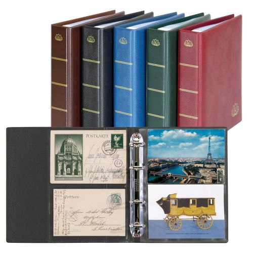 Lindner Postkarten-Album Schwarz Lotos 5800-S Neu