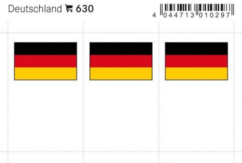 Lindner Flaggensticker Deutschland (6er Pack) 630 Neu