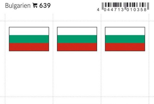 Lindner Flaggensticker Bulgarien (6er Pack) 639 Neu