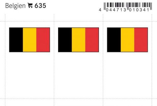 Lindner Flaggensticker Belgien (6er Pack) 635 Neu
