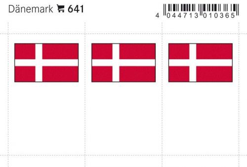 Lindner Flaggensticker Dänemark (6er Pack) 641 Neu