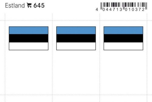Lindner Flaggensticker Estland (6er Pack) 645 Neu