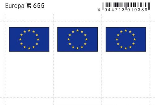 Lindner Flaggensticker Europa (6er Pack) 655 Neu