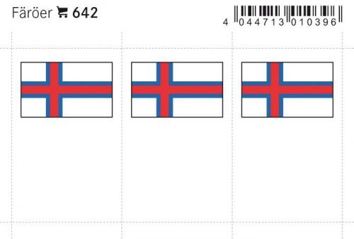 Lindner Flaggensticker Färöer (6er Pack) 642 Neu