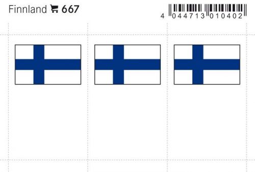 Lindner Flaggensticker Finnland (6er Pack) 667 Neu