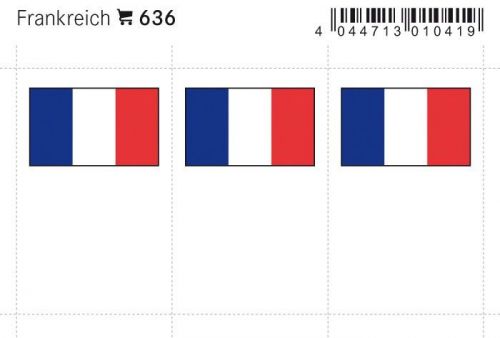 Lindner Flaggensticker Frankreich (6er Pack) 636 Neu